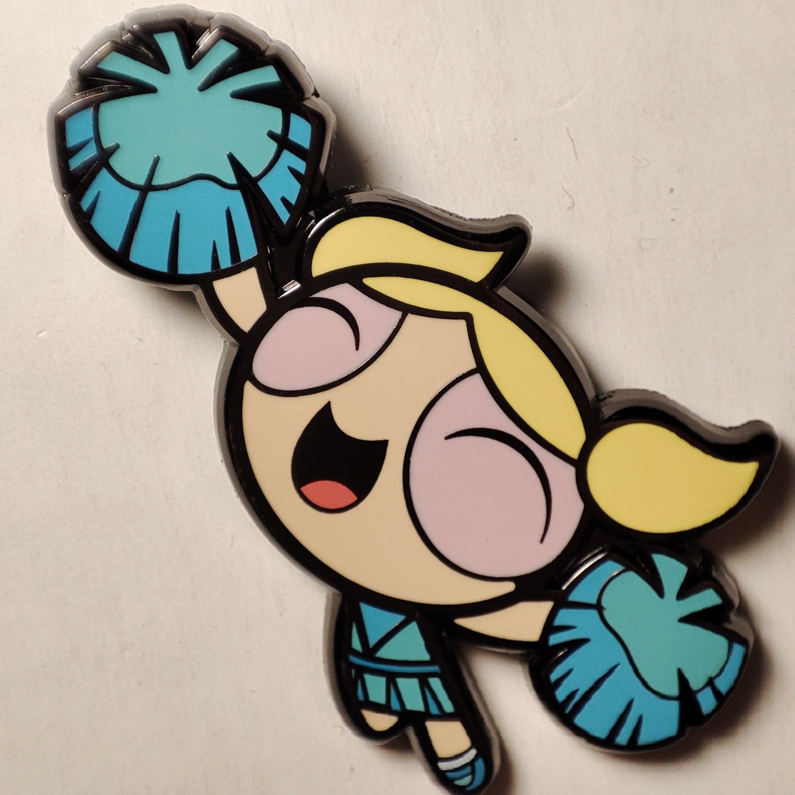 The Powerpuff Girls Cheerleader Bubbles Enamel Pin Official Cartoon Badge